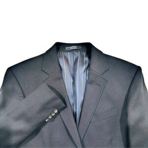 Loro Piana Mens Blazer Saks Fifth Ave 42L Black Wool Sport Coat 2 Button
